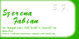 szerena fabian business card